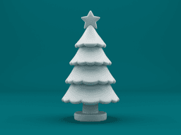 Stylized Christmas Tree – Cute Layered Holiday Tree 3d model