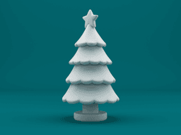 Stylized Christmas Tree – Cute Layered Holiday Tree 3d model