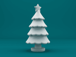 Stylized Christmas Tree – Cute Layered Holiday Tree 3d model