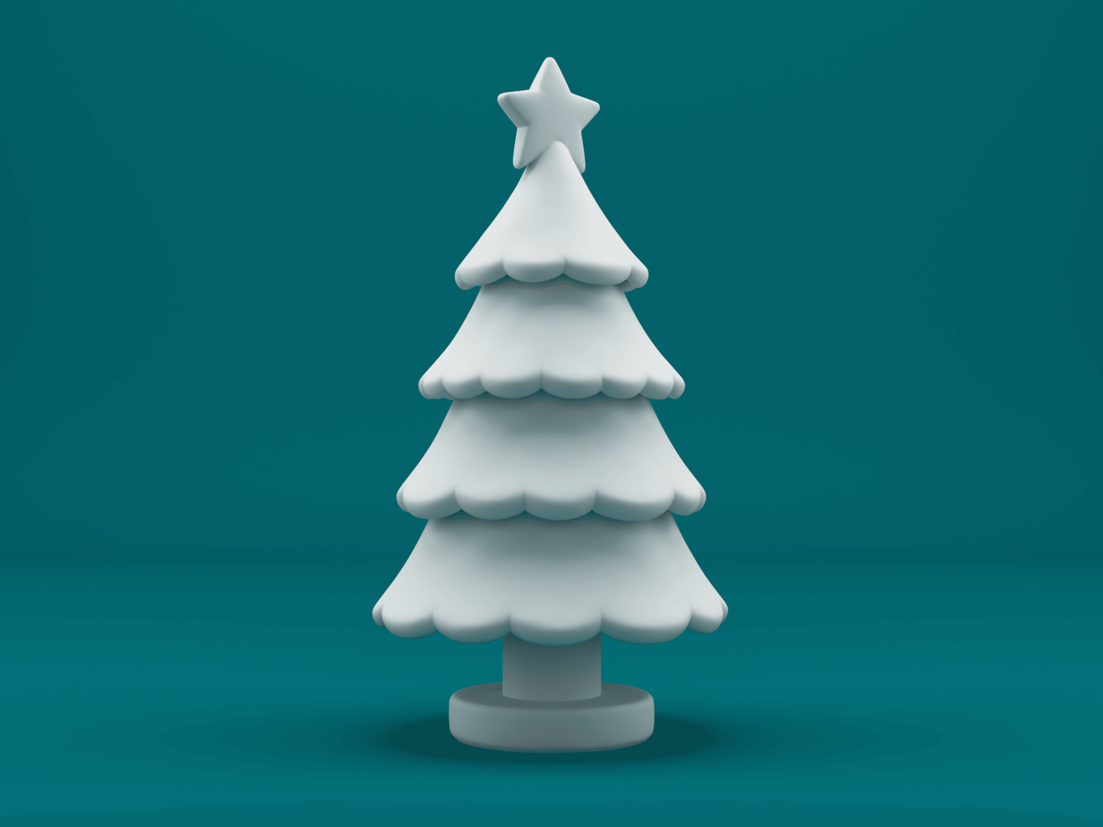 Stylized Christmas Tree – Cute Layered Holiday Tree 3d model