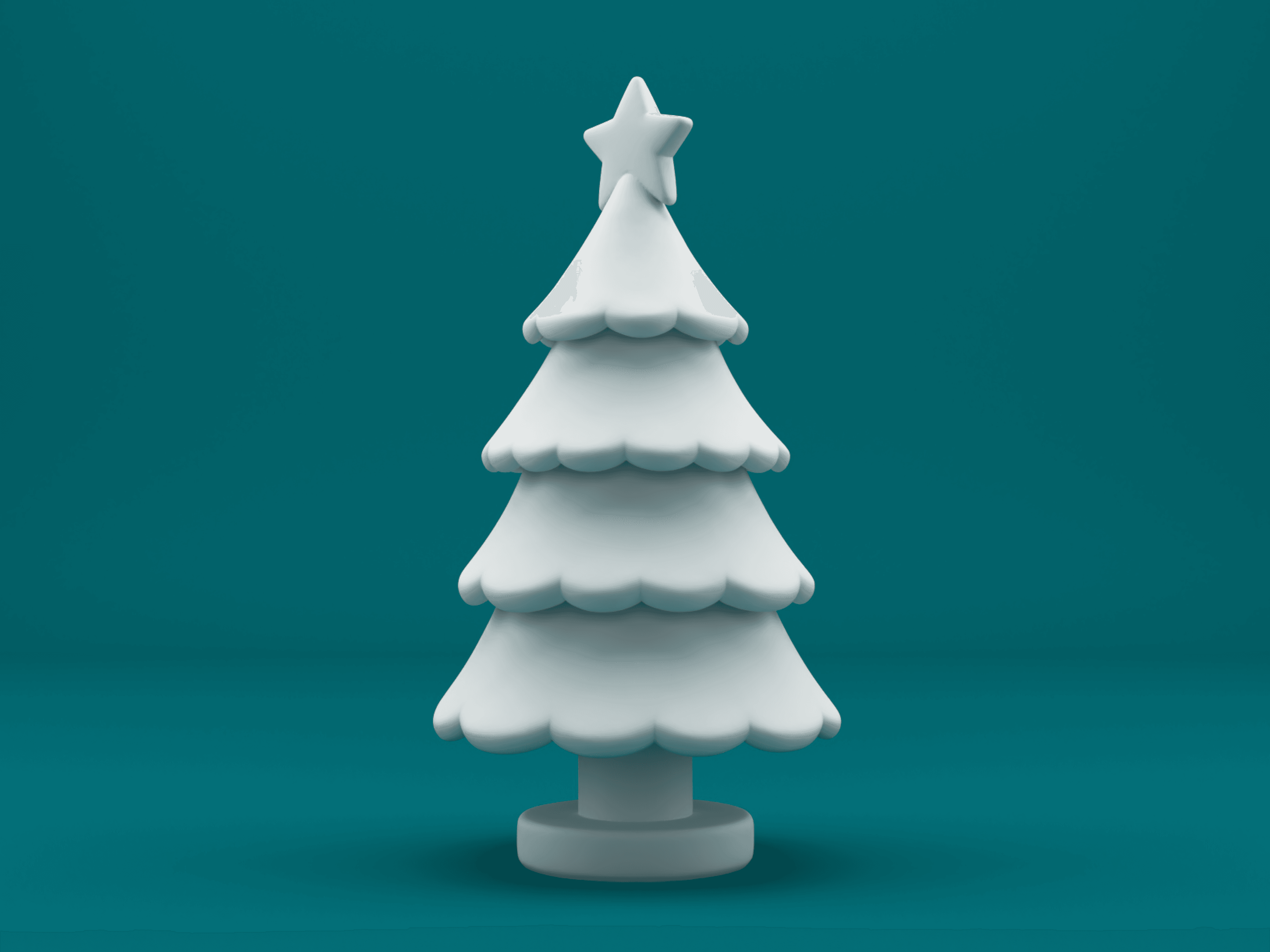 Stylized Christmas Tree – Cute Layered Holiday Tree 3d model