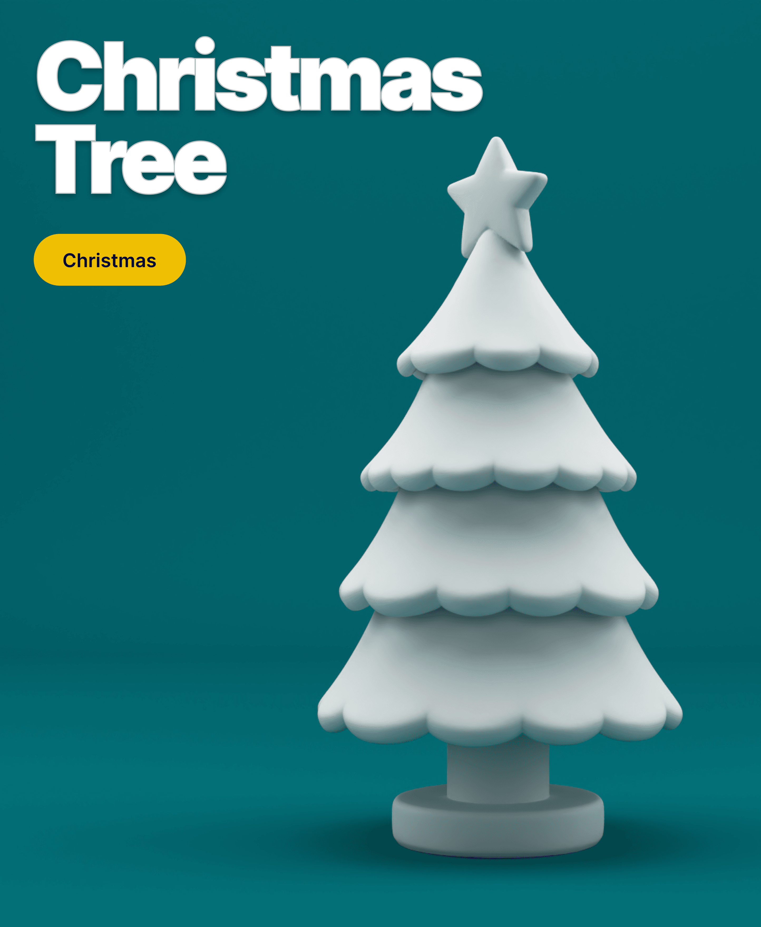 Stylized Christmas Tree – Cute Layered Holiday Tree 3d model