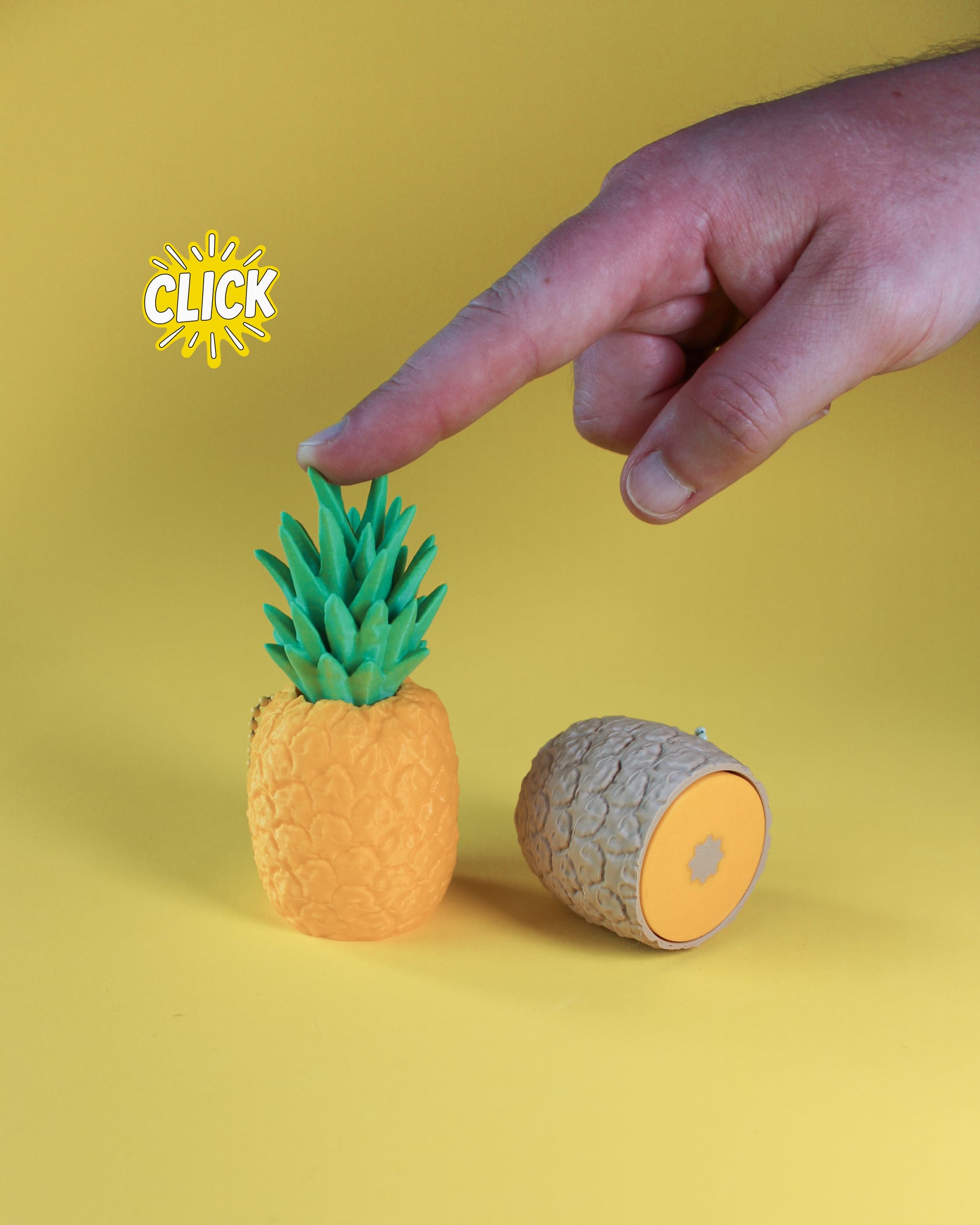Pineapple Fidget Clicker keychain — Tropical Twist in Every Press! 3d model