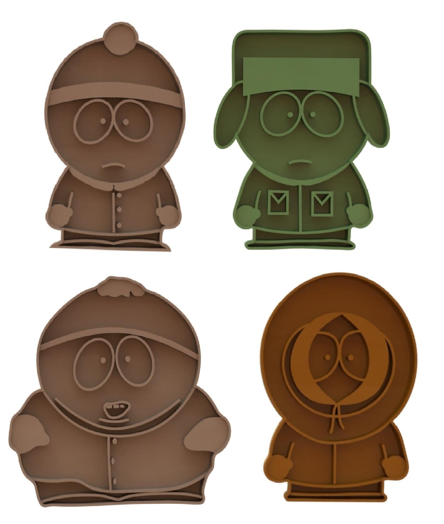 South park cookie cutters pack 3d model