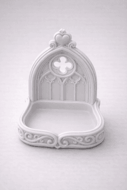 Gothic Cathedral Jewelry Tray STL – Ring Dish & Necklace Holder 3d model