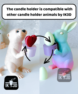 Bunny With Egg Candle Holder / Multiparts & Multicolor 3d model