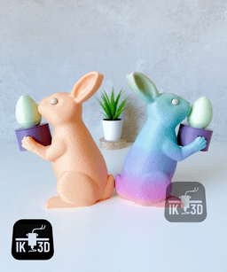 Bunny With Egg Candle Holder / Multiparts & Multicolor 3d model