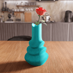 Wavy Ribbed Tiered Vase 3d model
