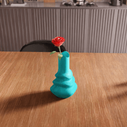 Wavy Ribbed Tiered Vase 3d model