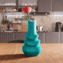 Wavy Ribbed Tiered Vase 3d model