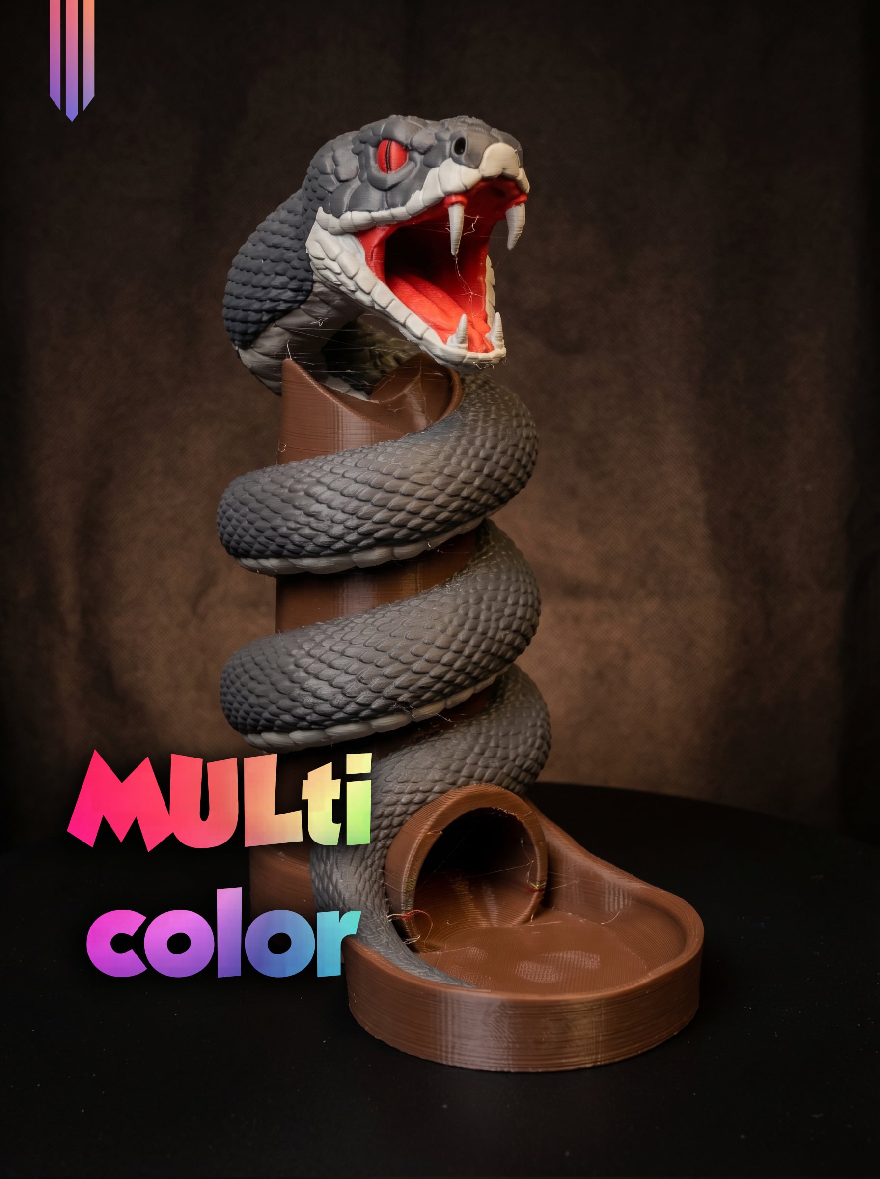 Cobra Dice Tower 3MF | Tabletop Gaming Multi-Color | FDM 3d model