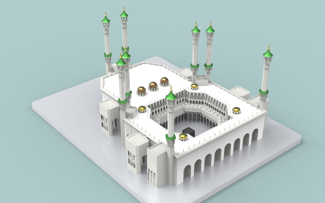 3D design of Al-Masjid Al-Haram in Mecca- تصميم ثلاثي الأبعاد للمسجد الحرام في مكة المكرمة 3d model