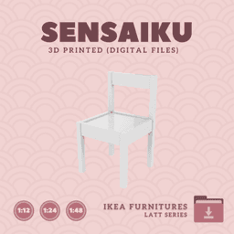 Miniature Replica 02. LATT Childrens Chair for Miniature Dollhouse - IKEA - 3D Print Instant Downloa 3d model