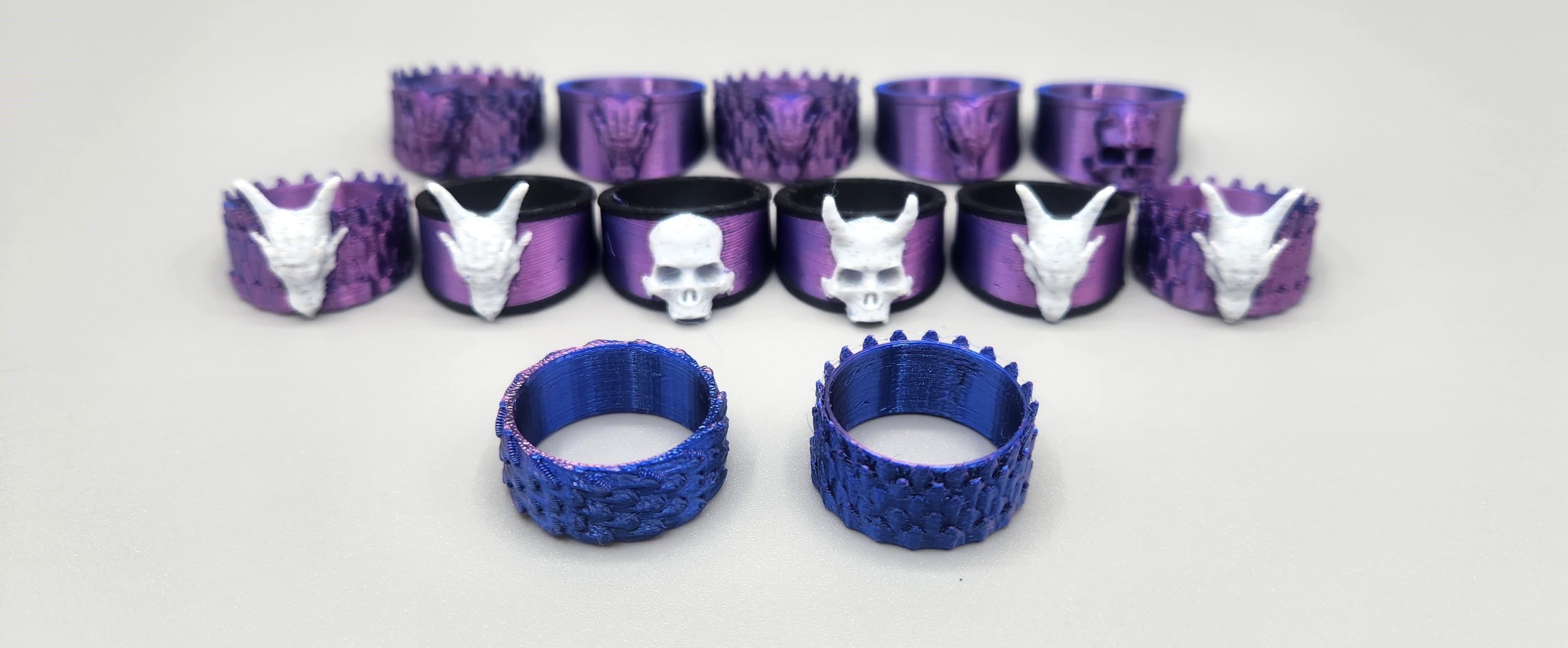 Dragon and Skull ring bundle 3d model
