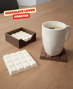 CHOCOLATE COASTER WITH HOLDER / CHOCOLATE LOVER / MODERN HOMEDECOR 3d model
