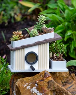 Birdhouse 002 - Mid-Century Modern Birdhouse & Succulent Planter 3d model