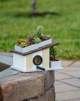 Birdhouse 002 - Mid-Century Modern Birdhouse & Succulent Planter 3d model