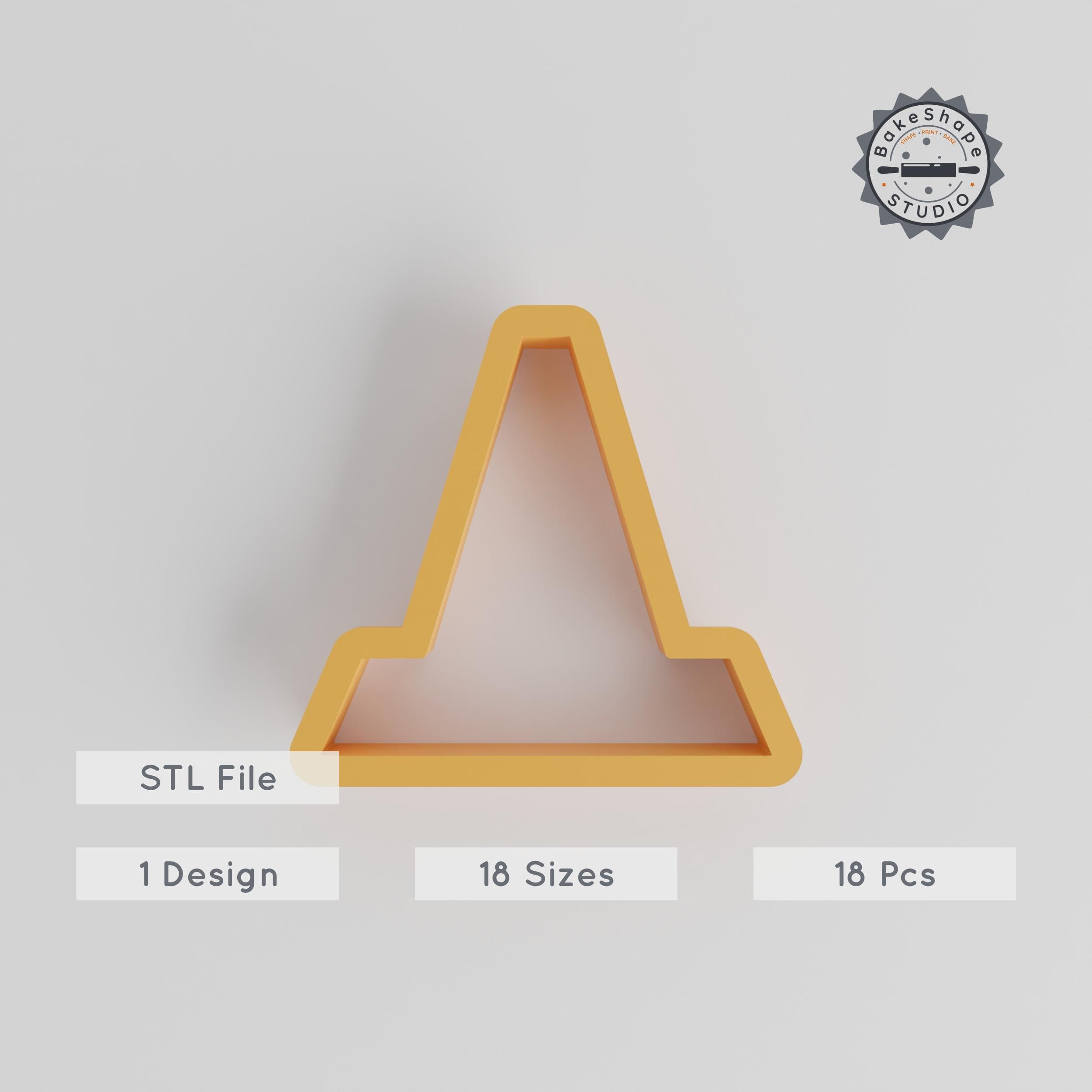 18-Piece Cone Shape Cutter Set, 0.75"-5" Sizes, Perfect for Cookies, Fondant & Clay, Includes Traffic, Safety & Road Cone Designs PRODUCT_3672 3d model
