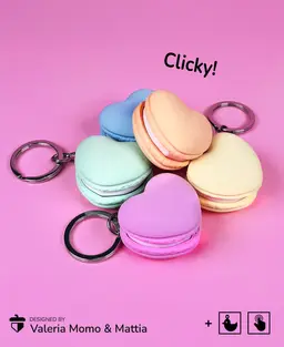 Macaron Heart Clicker, Clicky Keychain 3d model
