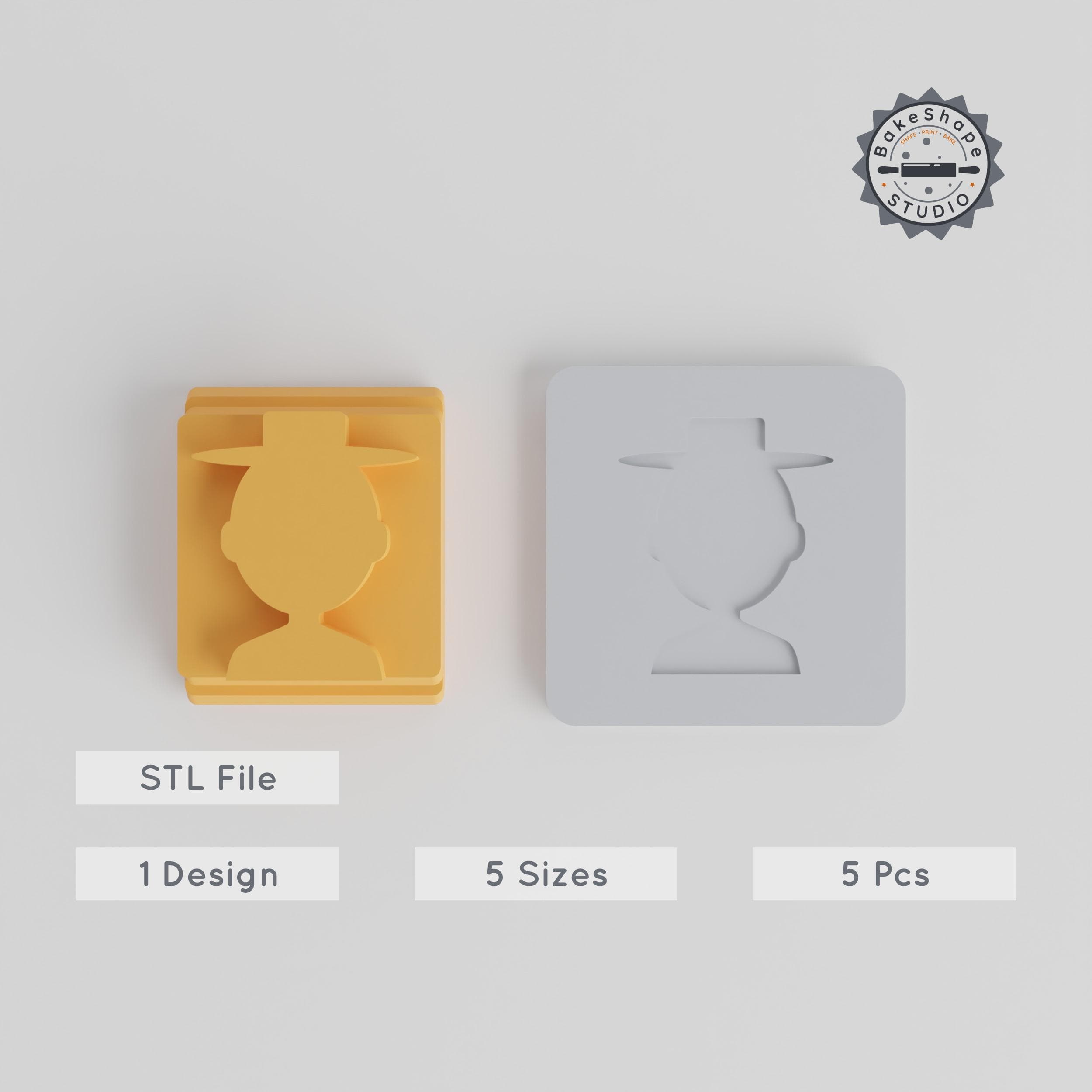 Human Stamp Tile Set, 5 Sizes 20-40mm, Perfect for Clay, Cookies & Fondant PRODUCT_2078 3d model