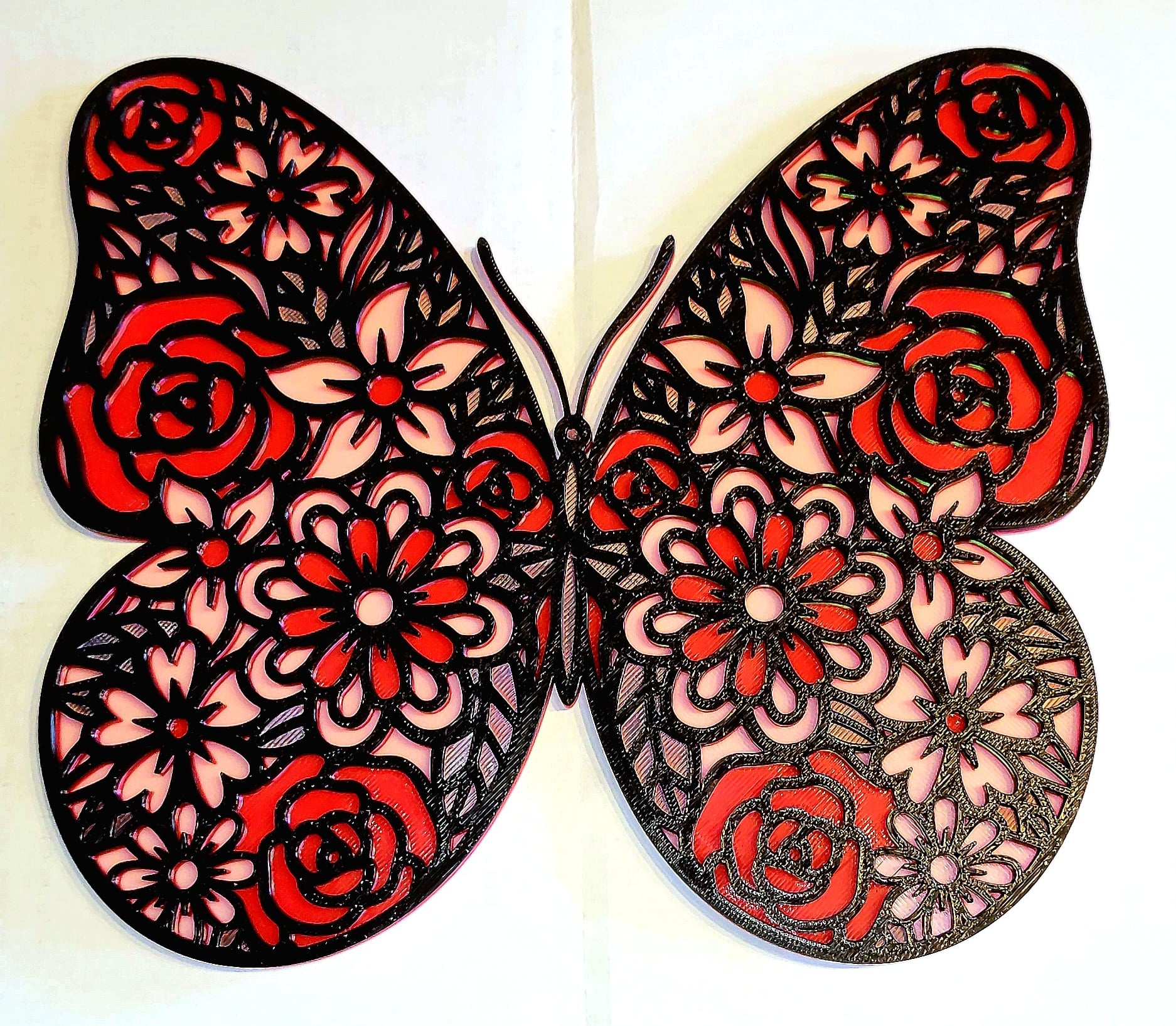 "Flutterby" Butterfly Mandala Wall Art 3d model