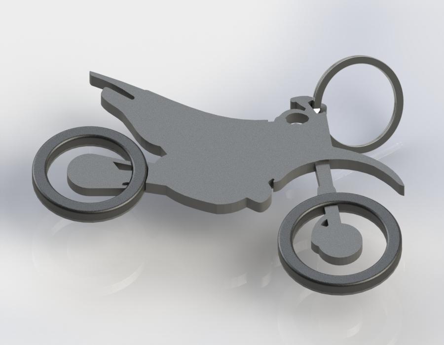  Motocross Keychain with tires 3d model