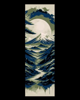 Airbrush designs sharing the Asian world - Temples, Trees and Mountains - set of bookmarks 3d model