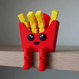 Fidget Fries Buddy (Mini Articulated Fidget Toy) 3d model