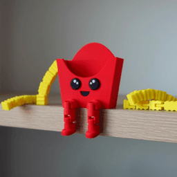 Fidget Fries Buddy (Mini Articulated Fidget Toy) 3d model