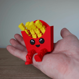 Fidget Fries Buddy (Mini Articulated Fidget Toy) 3d model