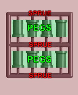 Bomber Plane Pegs (flanged) 3d model
