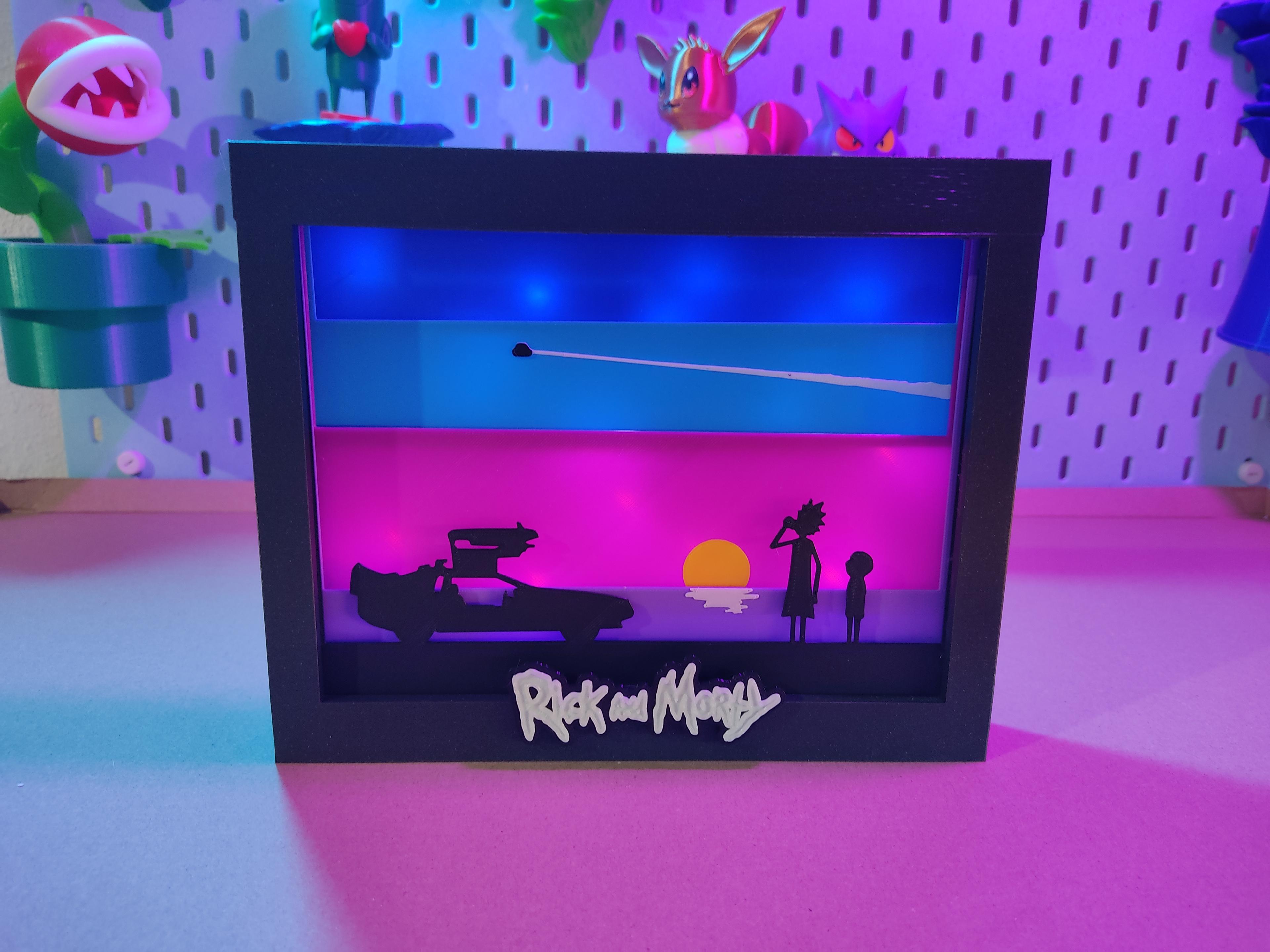 Rick and Morty plates and logo for Light and Shadow Box 3d model
