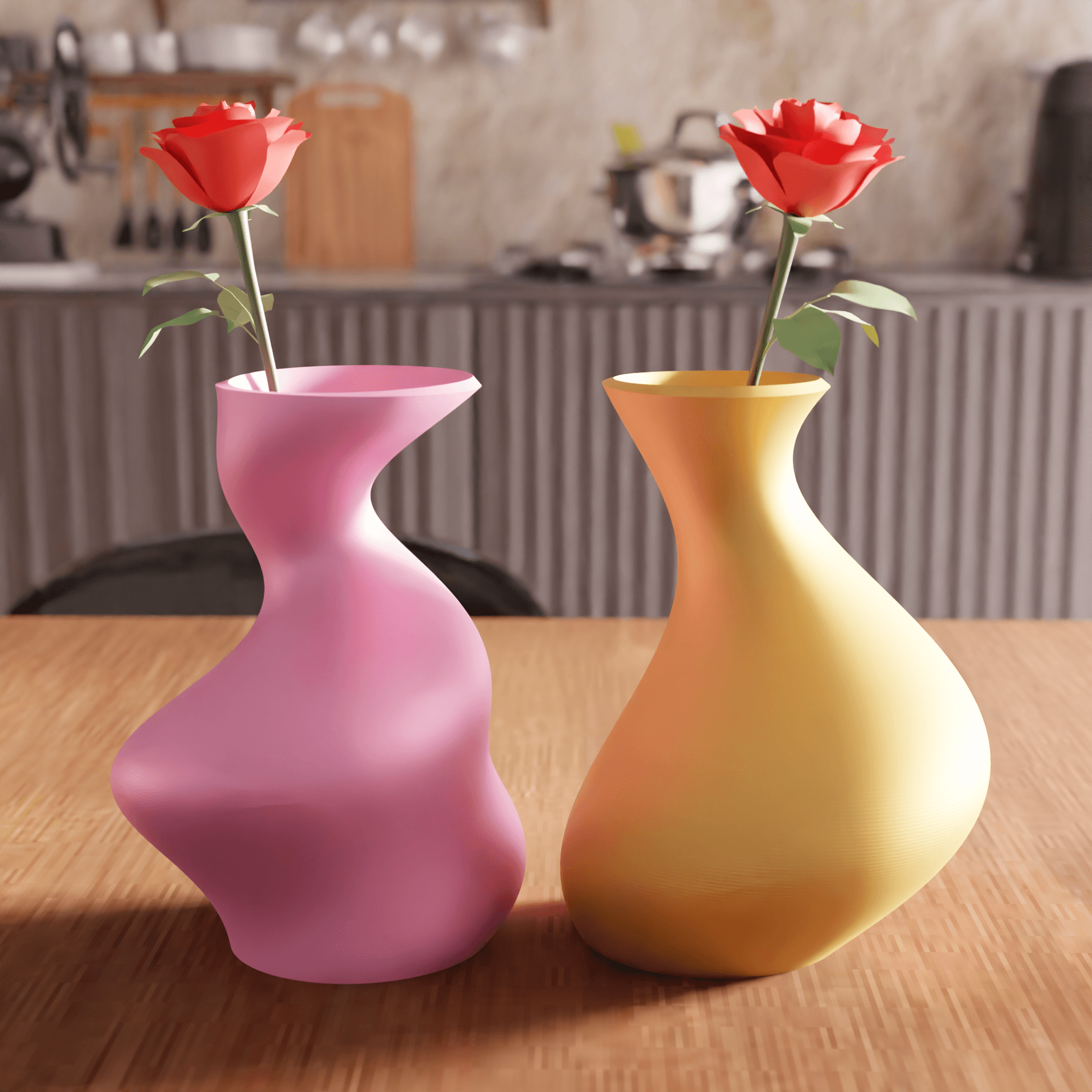 Asymmetric Fluid Wavy Flower Vase 3d model