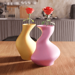Asymmetric Fluid Wavy Flower Vase 3d model
