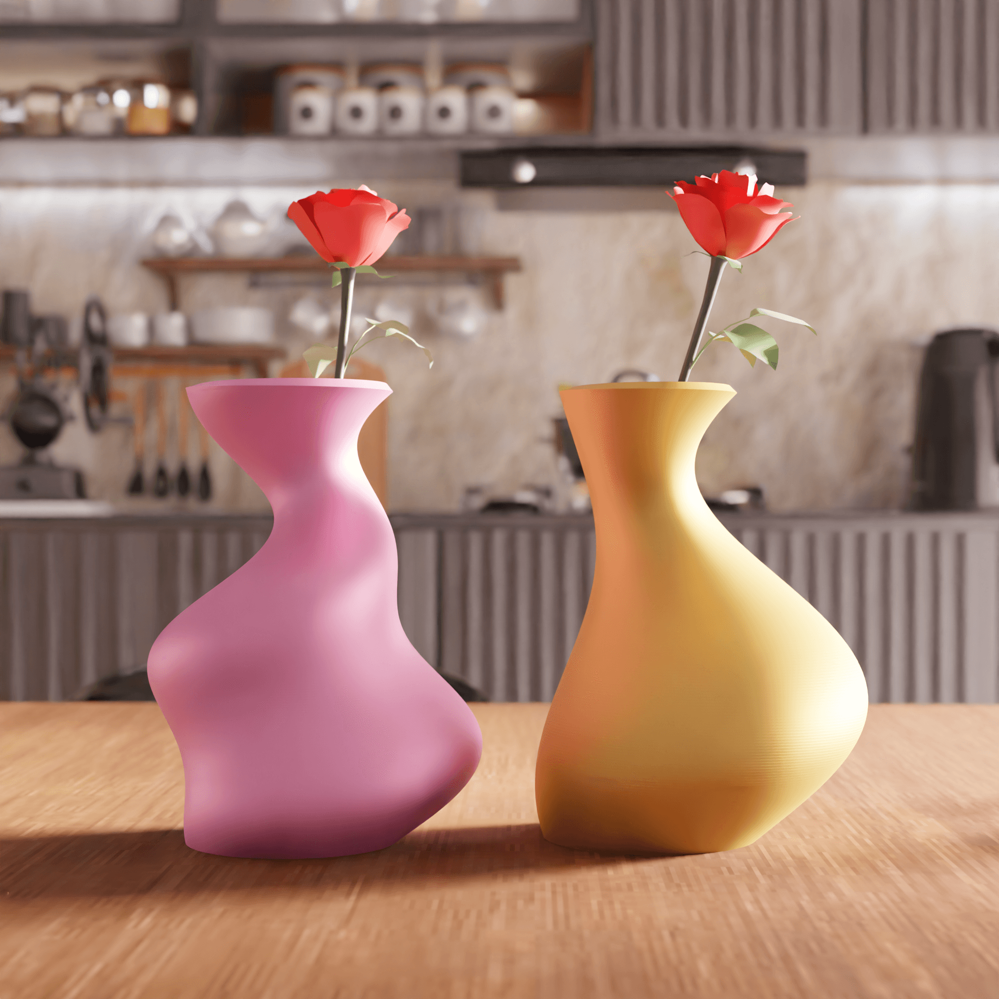 Asymmetric Fluid Wavy Flower Vase 3d model