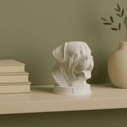 Neapolitan Mastiff Dog Bust with Nameplate - 3D Printable Dog Lover Gift 3d model