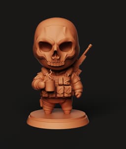 Chibi Ghost COD STL | Gaming 3D Print | Skull Mask Figure 3d model