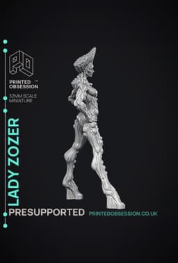 Lady Zozer - Undead Queen - PRESUPPORTED - Illustrated and Stats - 32mm scale 3d model