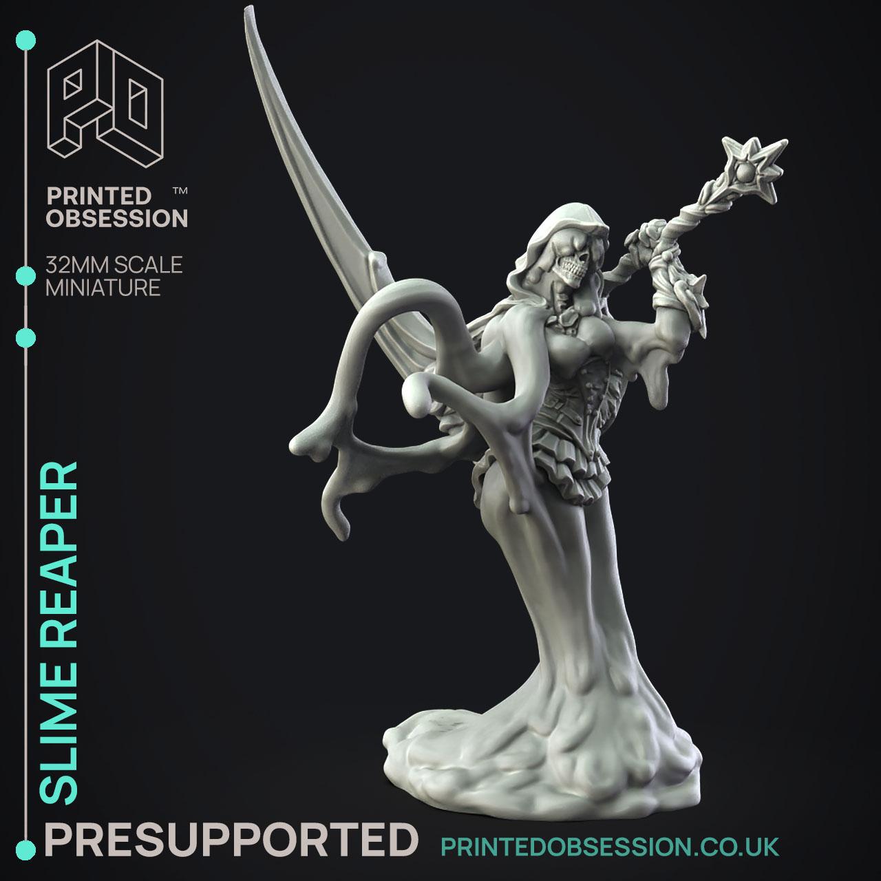 Slime Reaper - RPG Miniature - PRESUPPORTED - 32mm Scale 3d model