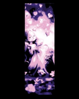 I young girl sharing hearts with her cat - set of bookmarks 3d model