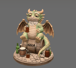 Tipsy Tavern Dragon STL File 3D Print 3d model