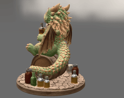 Tipsy Tavern Dragon STL File 3D Print 3d model