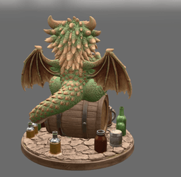 Tipsy Tavern Dragon STL File 3D Print 3d model