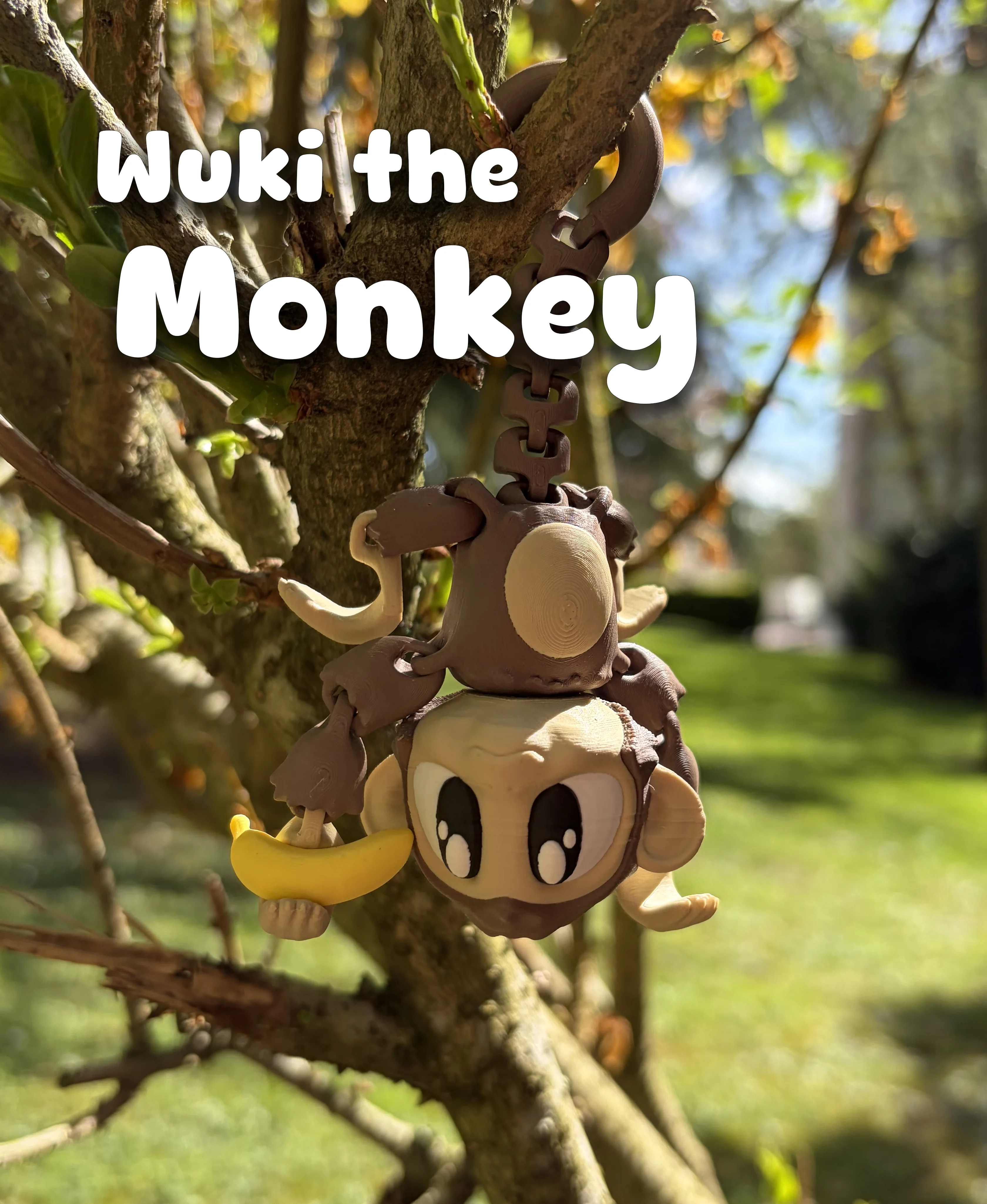 Wuki the Monkey – Flexi Fidget Monkey – 3DPAW 3d model