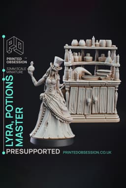 Potion Lady - Puppet Master Show - PRESUPPORTED - Illustrated and Stats - 32mm scale 3d model
