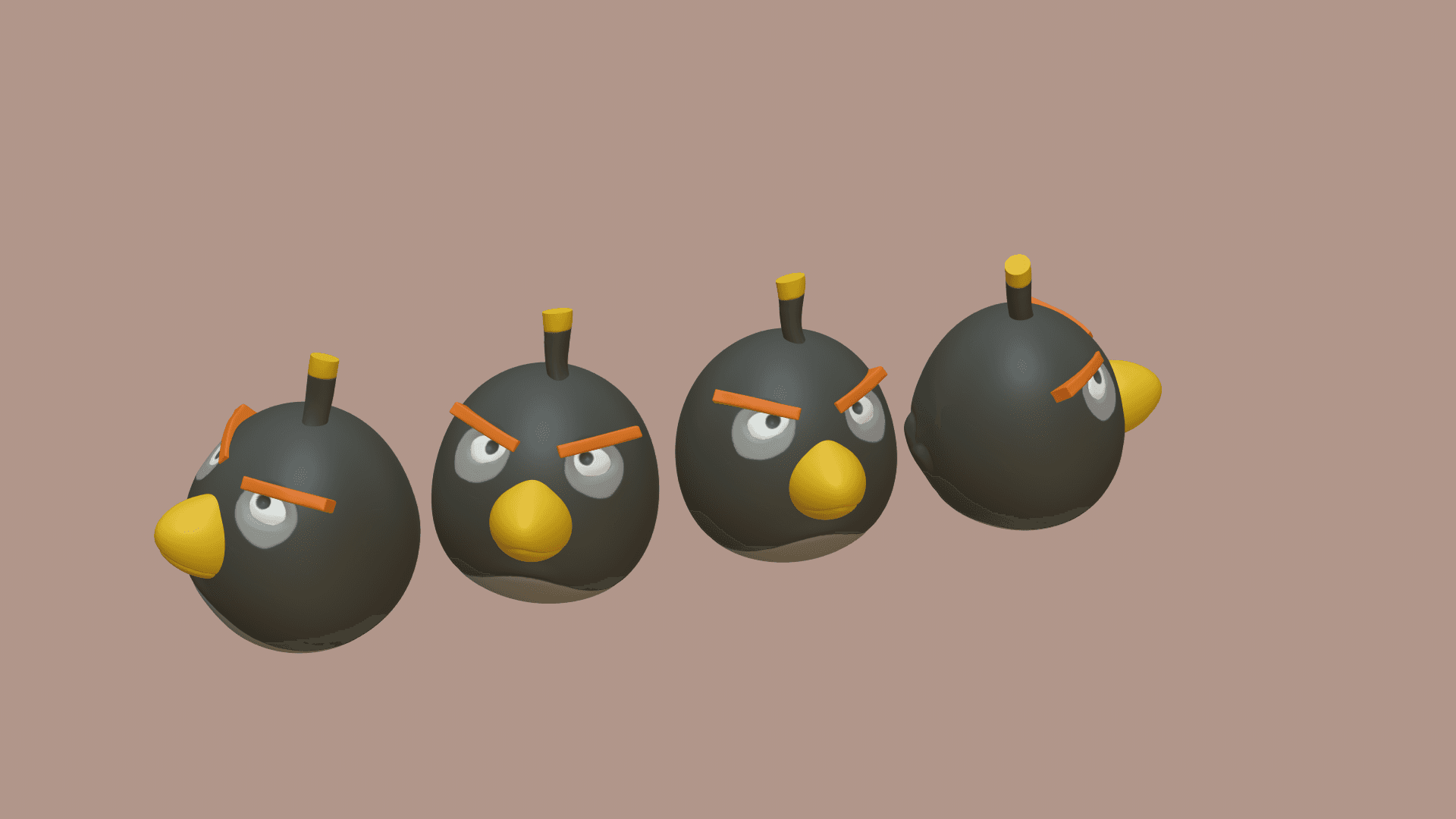 boom angry bird 3d model