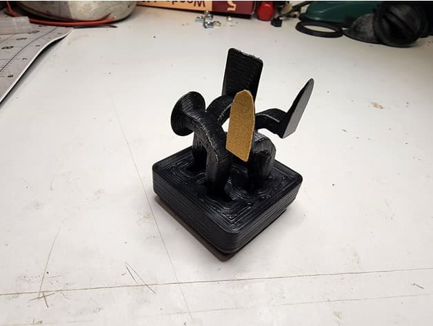 Gridfinity Microlux chisel tip and sander head storage modules 3d model