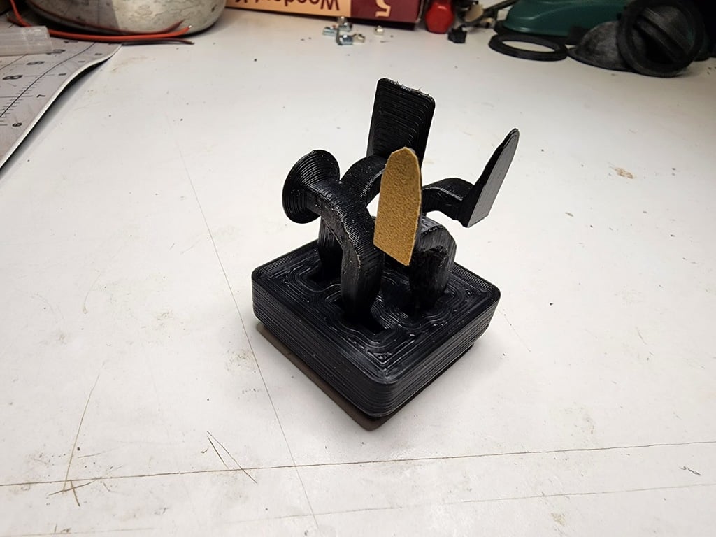 Gridfinity Microlux chisel tip and sander head storage modules 3d model