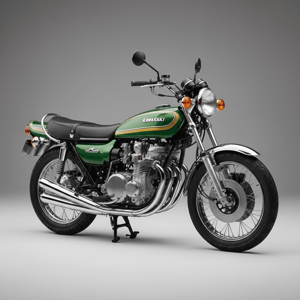 Kawasaki Z1 Vintage Classic Motorcycle 3d model