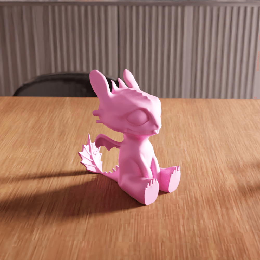 Light Fury Fantasy Dragon Figurine 3d model